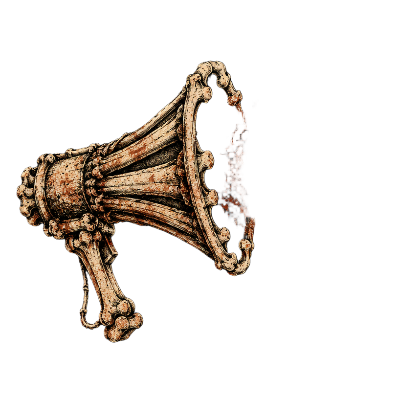 Megaphone built from bones